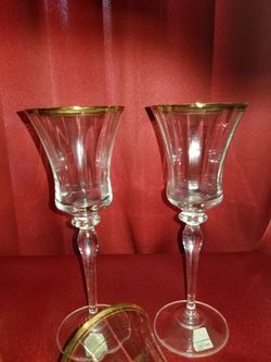 Mikasa Gold Water And Champagne Goblets