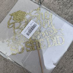 Shimmer Gold She Believed She Could So She Did Cake Topper