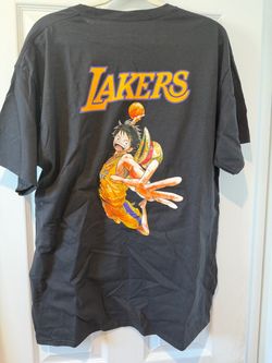 One piece luffy lakers t shirt collab