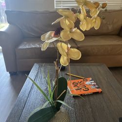 Fake Orchid Flowers with Vase