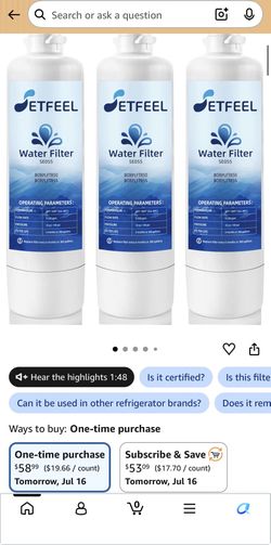 Water replacement filters