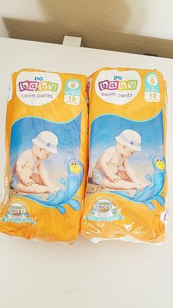 2 Pack Swim Pants Diapers Boys Girls DG Swimmers Splashers Small 16-26lbs Pack of 12