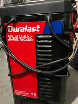 Duralast DL-200D is a heavy-duty, wheeled battery charger and engine starter