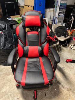 Black and Red Gaming Chair with Lumbar Support