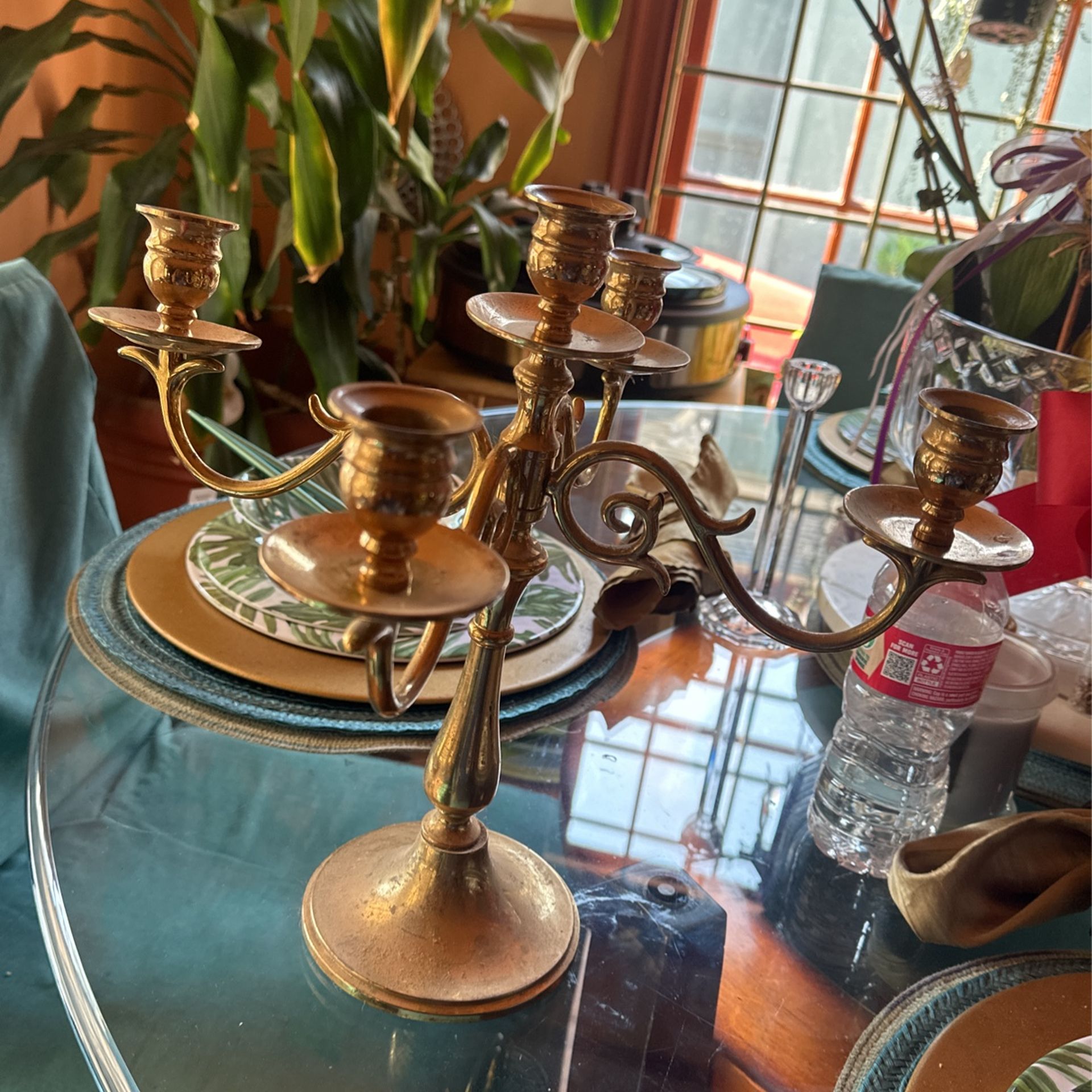 Brass 5 Candle Holder - Vintage