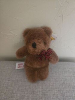 1993 Vintage Mary Meyer Tippy Toes Teddy bear 6" plush finger puppet