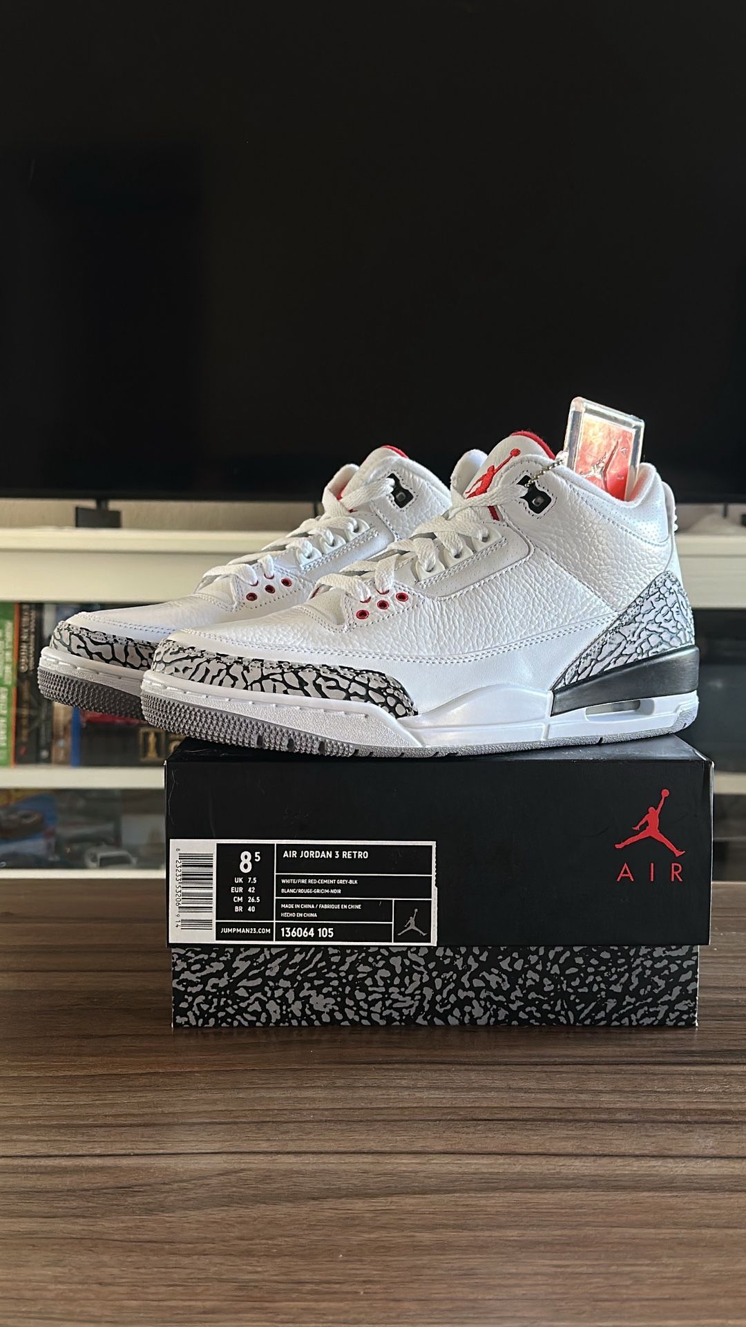 DS Nike Air Jordan 3s Dunk Like 88’ White Cement 