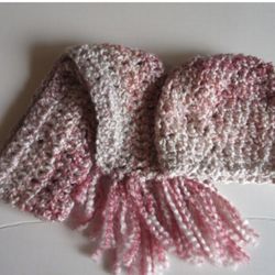 Girls Baby Scarf and Hat Set Size 1-3years