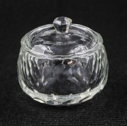 Round Crystal Glass w Cap Bowl  Art