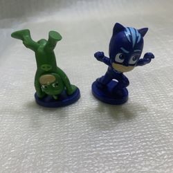 PJ Masks Mini Figures Topper PVC 2pc Lot Gekko and Catboy