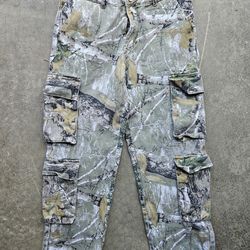 boohooMAN Camo Cargo Pants Mens 32 Green Tree Camouflage Multi Pocket Streetwear