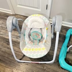 Baby Bundle! *baby swing, walker, tub & nursing pillow