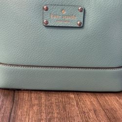 Kate Spade Light Blue Leather Dome Cross Body Purse 