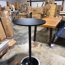 Brand New 🔥Spicer discount only two🔥Bistro Pub Table Round Bar Height Cocktail Table Metal Base MDF Top Obsidian 49$  Warehouse Clearance Sale   🔥F