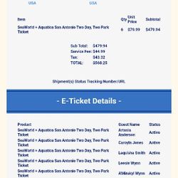 6 SeaWorld Tickets 