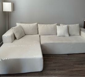 Cream cloud sectional , 2 piece, L shape