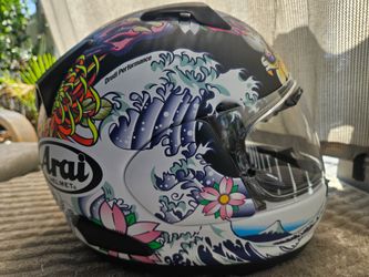 Arai Quantum-X Helmet - Oriental Flat Black (Dragon/Koi graphic) - Size Small