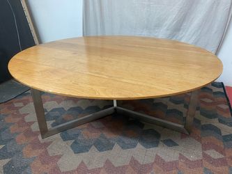 Modern Round Coffee Table w/ Chrome Legs