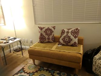 2-Piece Mustard Gold Sectional Sofa – Modular / Can Be Separated