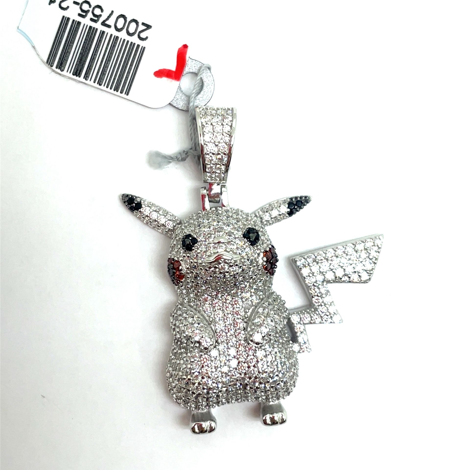 925 Sterling Silver CZ Pikachu Pendant 10.55g 200755/21