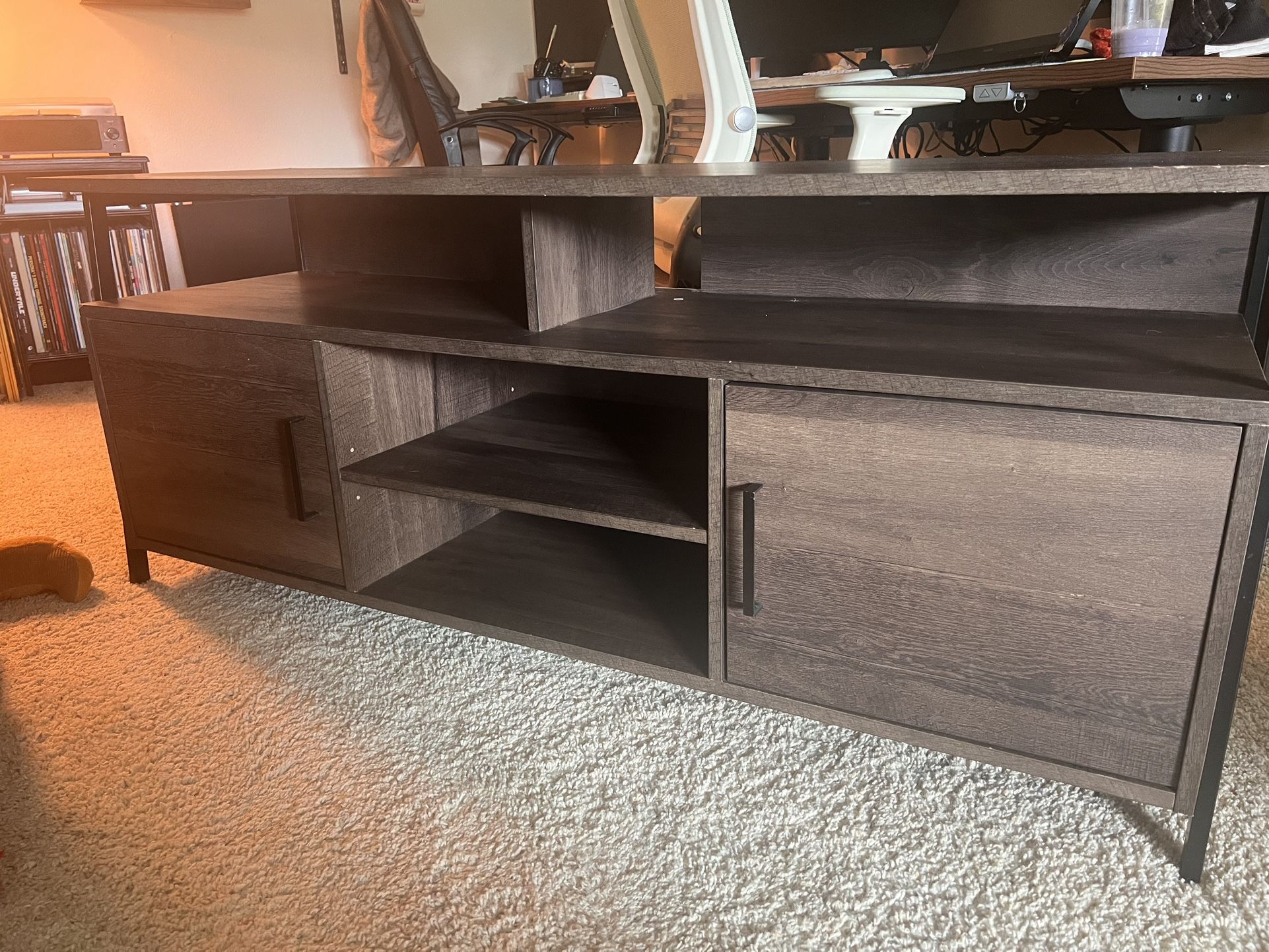 TV Stand (Dark Wood+Metal)