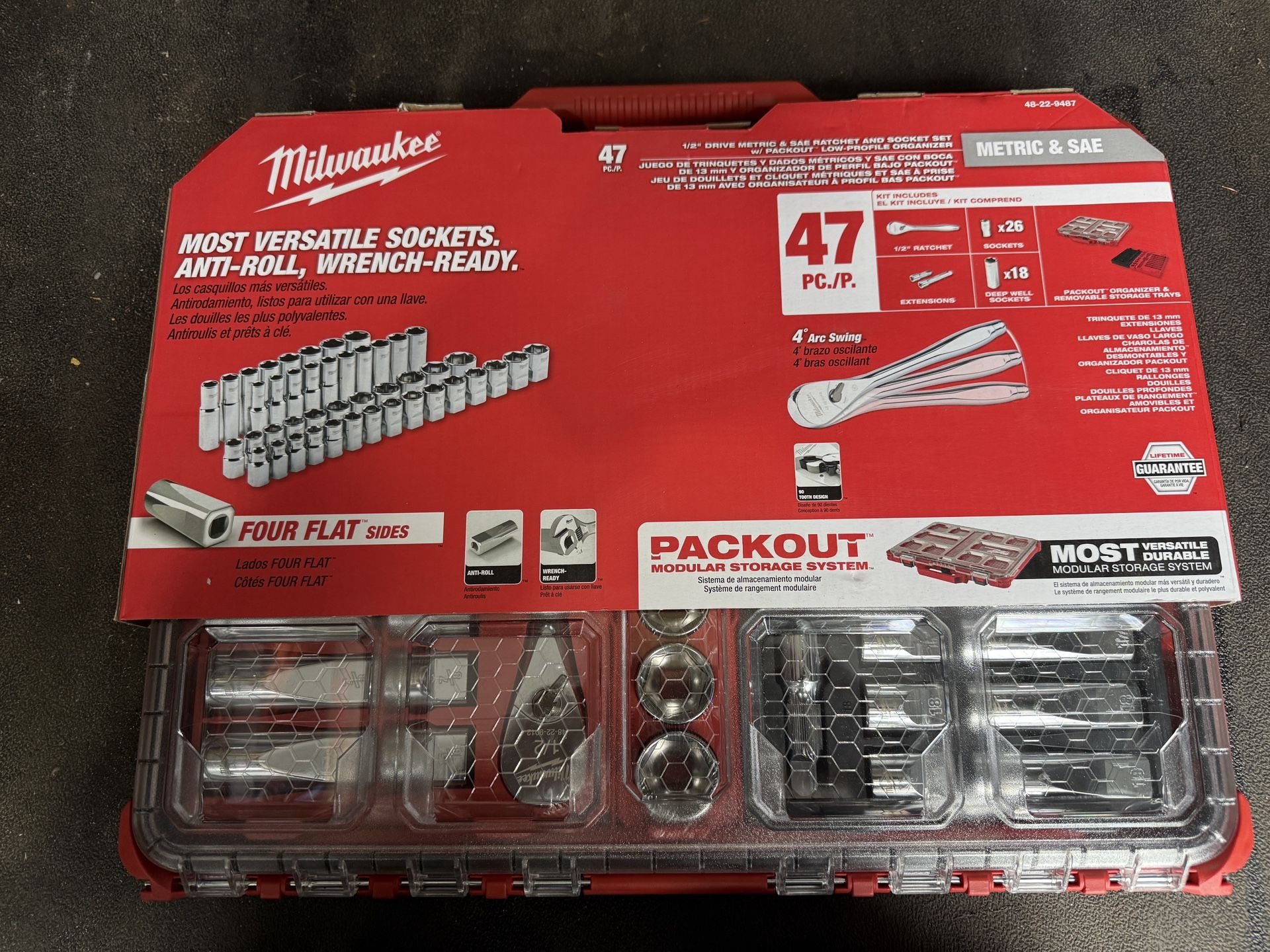 Milwaukee pack out 1/2” socket set
