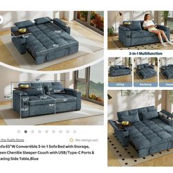Sofa Bed/couch bed/Pull Out  3 In 1 With Table.