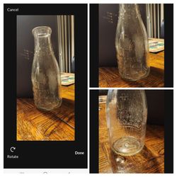 Vintage  NEWARK MILK CO. BOTTLE. 351 Morris Ave, Newark NJ. Holmdel NJ