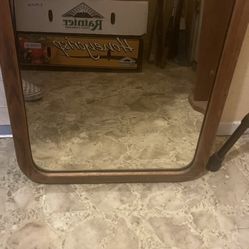 Vintage Wood Framed Mirror