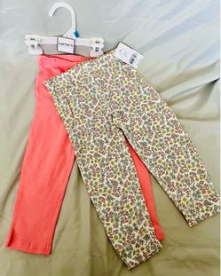 NEW Carter's Baby Toddler Girls 2 Pack of Pants / Leggings 24 Months 2T Pink & Floral