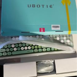 UBOTIE Colorful Computer Wireless Keyboards Mouse Combos