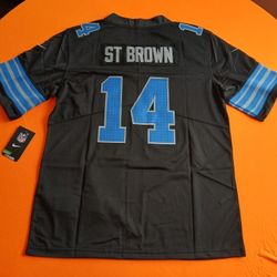 NFL On Field Detroit Lions Jersey #14 St Brown