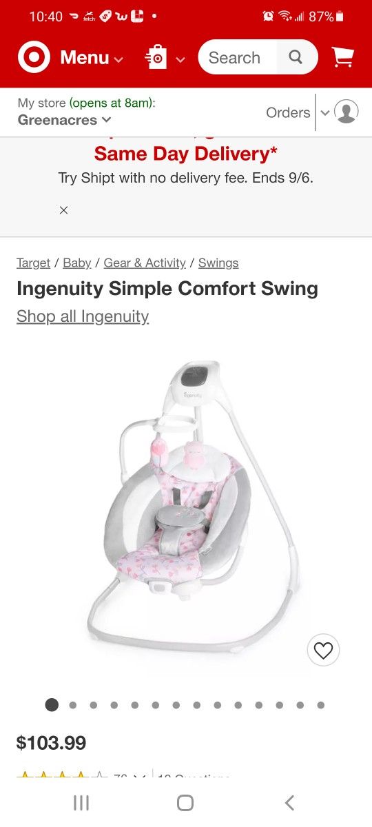 Ingenuity Simple Comfort Swing