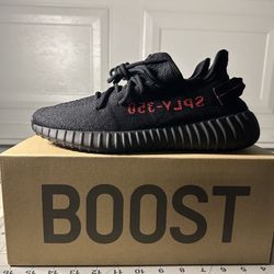 Yeezy 350 Black Red 9.5