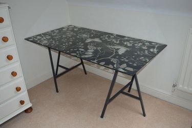 IKEA Table Glass Top And The Leg Supports