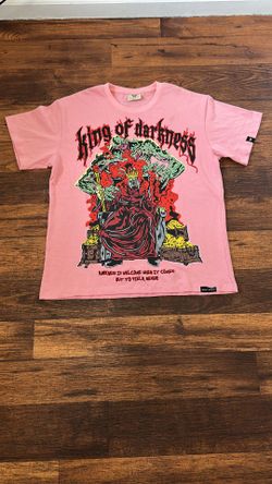 Watson Men's Pink "King of Darkness" Graphic Crew Neck Short Sleeve Tee 2XL