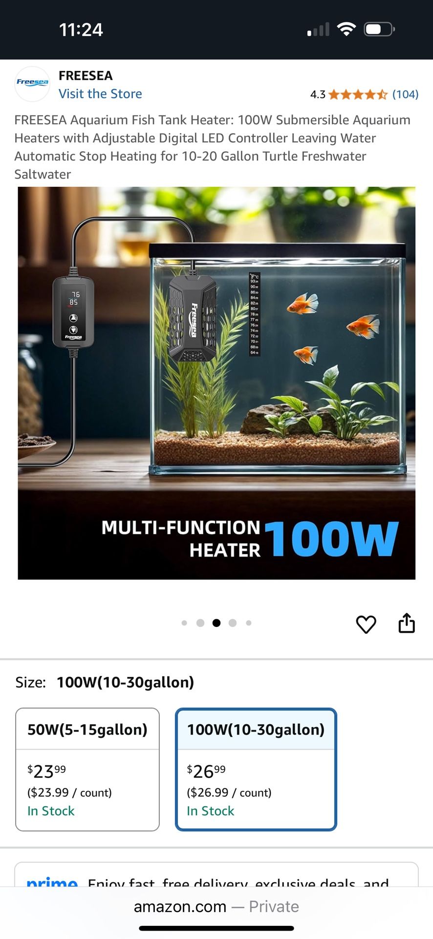 Freesea Aquarium Heater 100 W