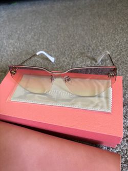Pink Miu Miu Rimless Sunglasses
