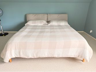 IKEA Sagesund Upholstered King Bed Frame
