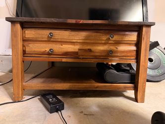 Wood coffee table with drawer
