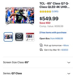 TCL 65’’ Smart TV Q7