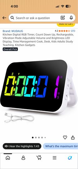 Bold Rechargeable Kitchen Timer