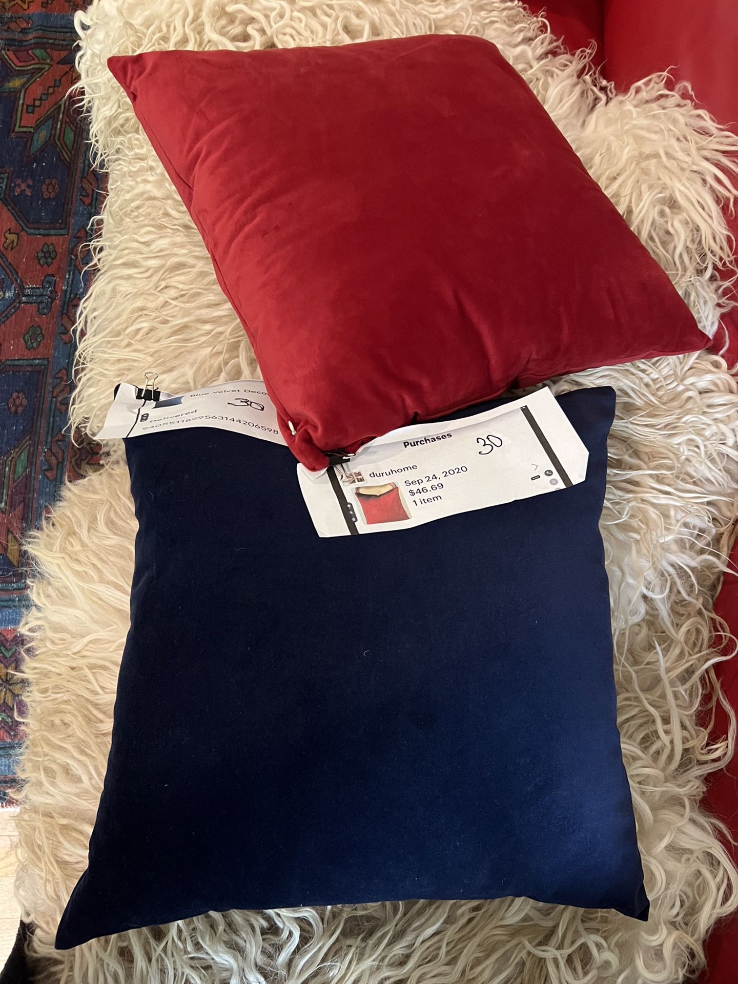 Pillows Velvet Red 7 navy