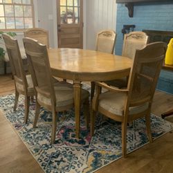 Blonde Cane Dining Table Set