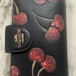 SEE DESCRIPTION FOR $$ Coach Outlet Cherry Collection Wallet & Sunglasses Case 🍒