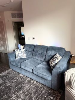 Like-New Blue 3-Seater Sofa – Clean & Comforta