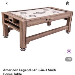 3 in 1 Game table Pool, Table Tennis, Hockey By American legend 84 Inch 
