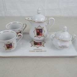 Czech Republic Army Porcelain Tea Set Leander 1946 RGK Boheme

