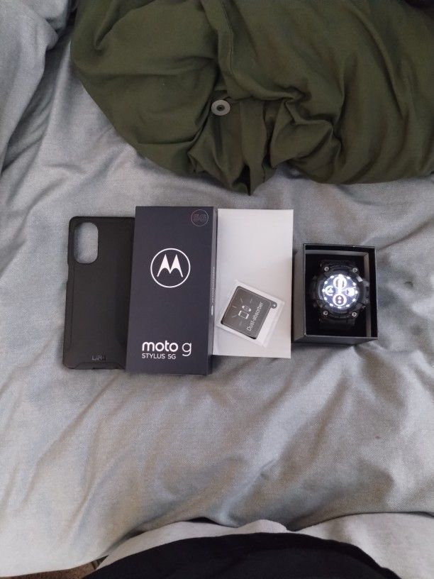 New Moto G Stylus 5g With All Accessories And Smart Watch