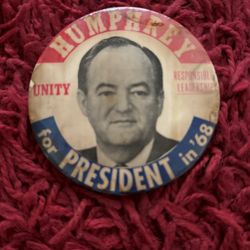 HUMPHREY Unity , Antique Historical Campaign Button